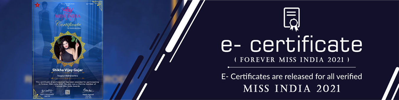 e-certificate Miss India 2021